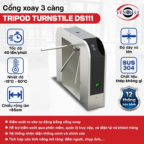 Cổng xoay 3 càng - Tripod Turnstile DS111 2