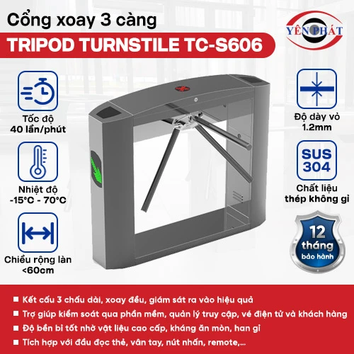 Cổng xoay 3 càng Tripod Turnstile TC-S606 2