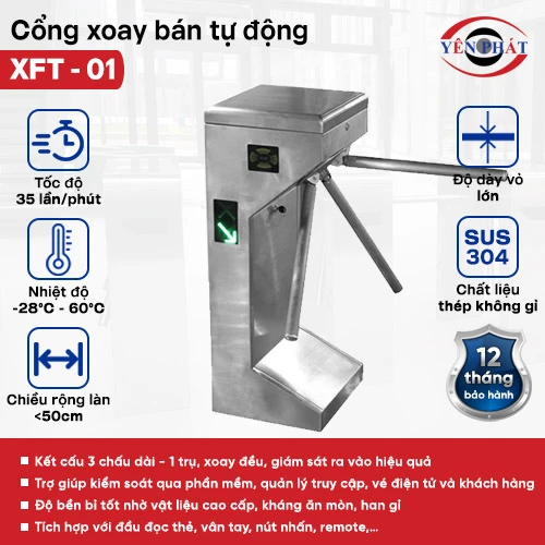 Cổng xoay bán tự động XFT - 01 2
