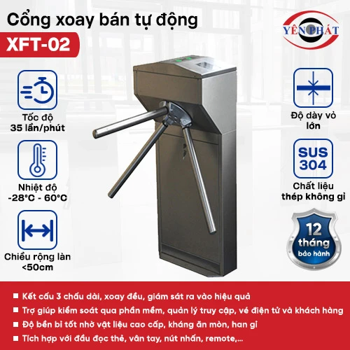 Cổng xoay bán tự động XFT-02 2