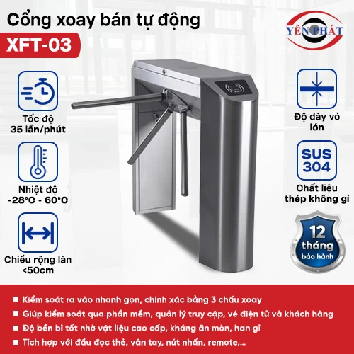 Cổng xoay bán tự động XFT-03 2