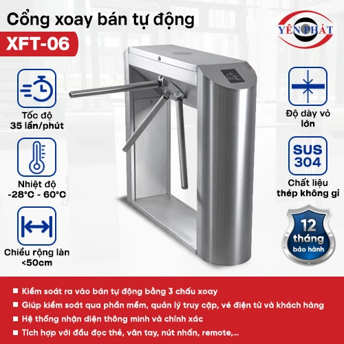 Cổng xoay bán tự động XFT-06 2