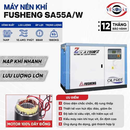 Máy nén khí trục vít Fusheng SA55A/W 2
