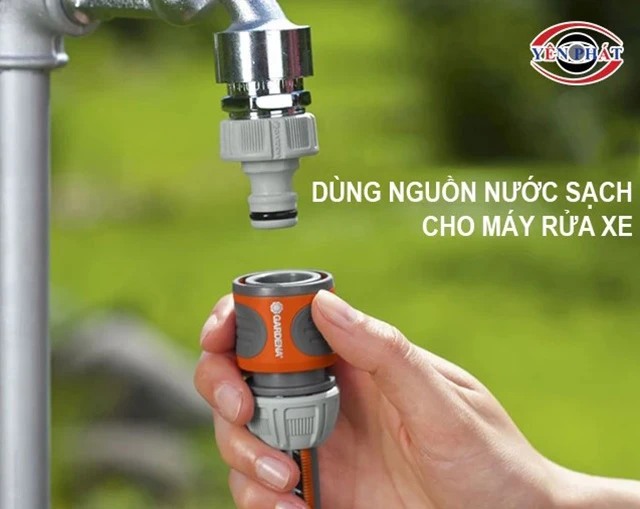 sử dụng nguồn nước cho máy rửa xe Univiet