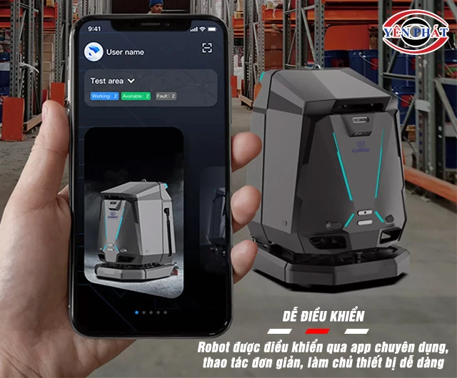 Robot chà sàn Kumisai KMS 501 điều khiển qua điện thoại