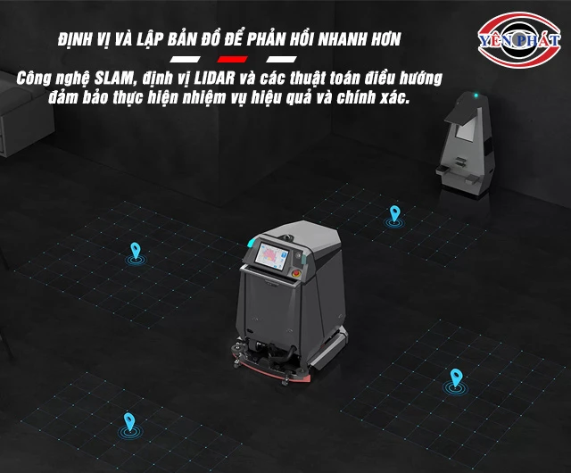 Robot chà sàn Kumisai KMS 501 định hình đường đi