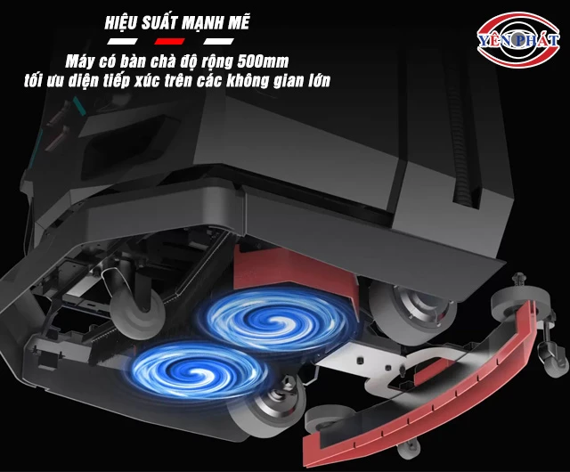 Tiết diện chổi robot chà sàn Kumisai KMS 501 lớn