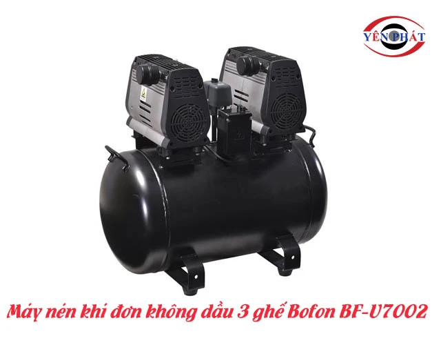 Máy nén khí đơn không dầu 3 ghế Bofon BF-U7002