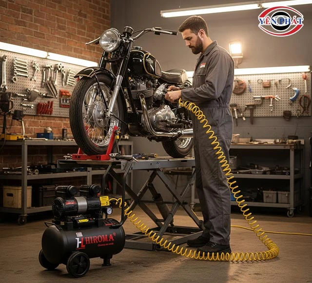 sử dụng máy nén khí Hiroma