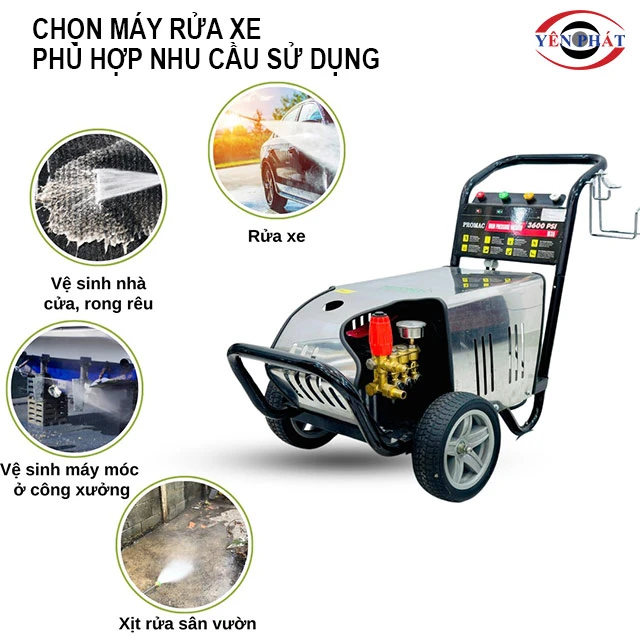 xác định nhu cầu khi mua máy rửa xe ở Huế