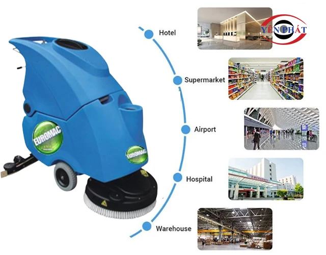 Ứng dụng của máy chà sàn EuroMac trong thực tế