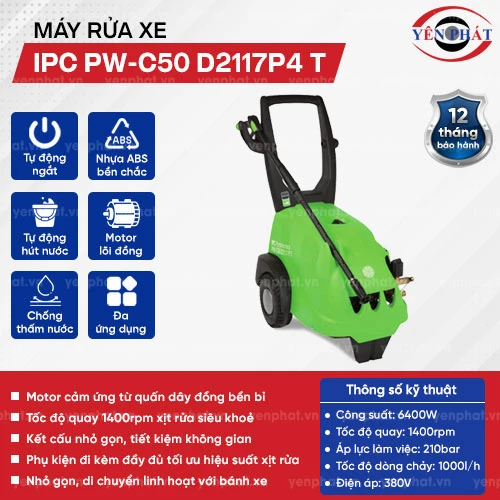 Máy rửa xe nước lạnh IPC PW-C50 D2117P4 T (không dây quấn) 2