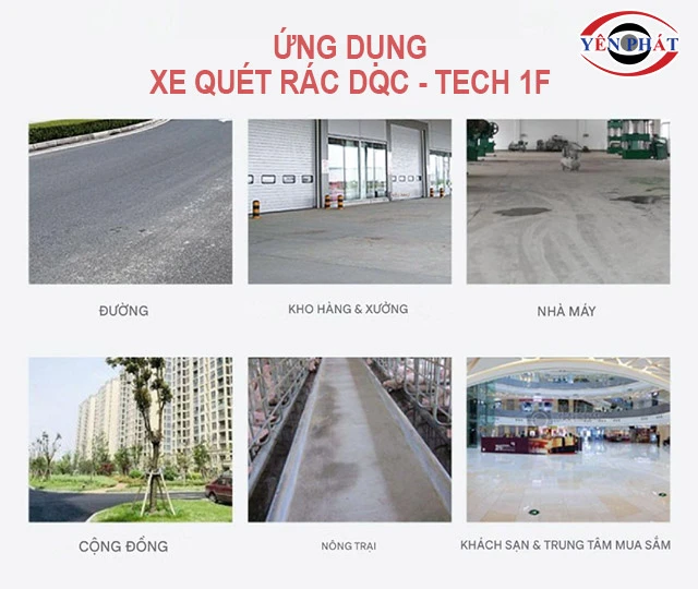 ứng dụng xe quét rác đẩy tay DQC - Tech 1F