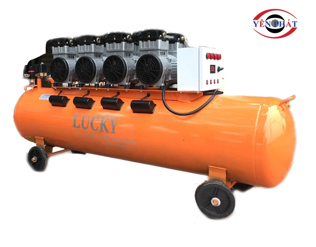Máy nén khí Lucky không dầu giảm âm 8HP 180L - 220V