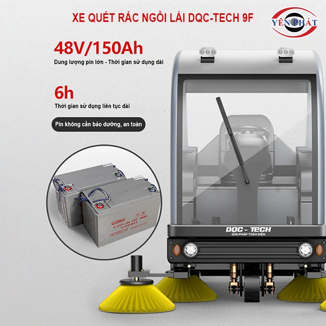 pin của xe quét rác ngồi lái DQC-Tech 9F