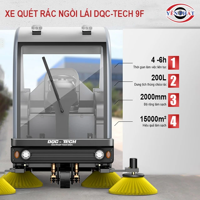 xe quét rác ngồi lái DQC-Tech 9F