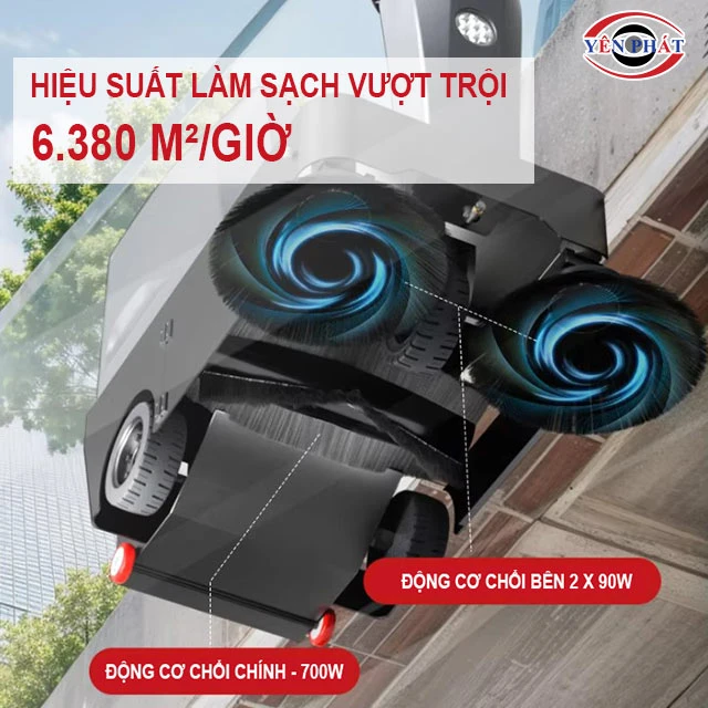 xe quét rác ngồi lái DQC - Tech 4F hiệu suất làm sạch cao