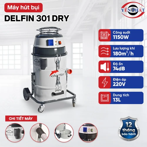 Máy hút bụi công nghiệp DELFIN 301 DRY 2