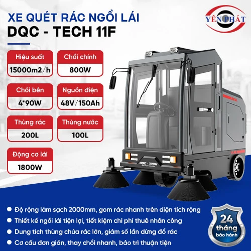 Xe quét rác ngồi lái DQC - Tech 11F 2
