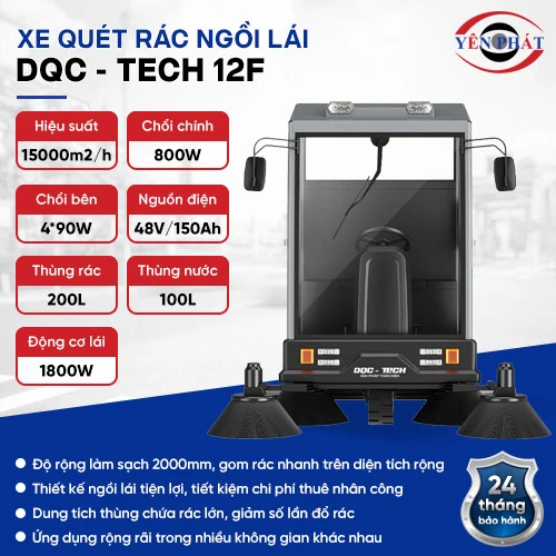 Xe quét rác ngồi lái DQC - Tech 12F 2