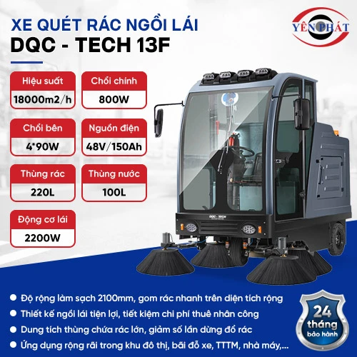 Xe quét rác ngồi lái DQC - Tech 13F 2