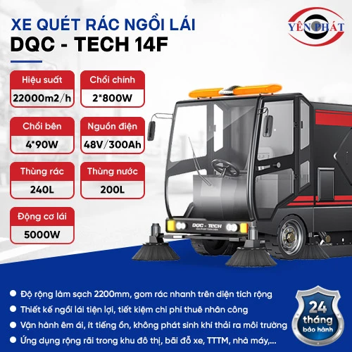 Xe quét rác ngồi lái DQC - Tech 14F 2