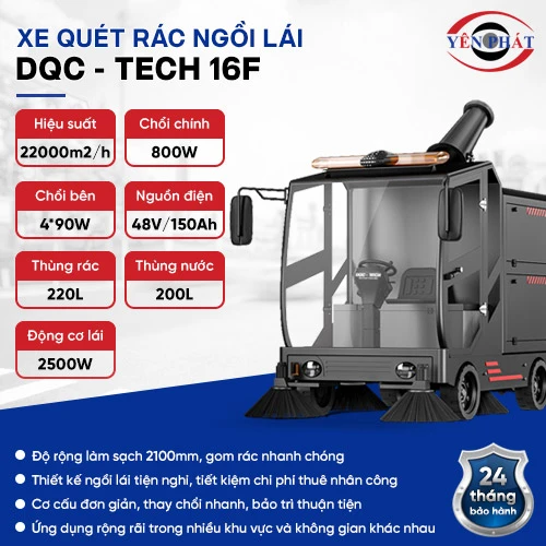 Xe quét rác ngồi lái DQC - Tech 16F 2