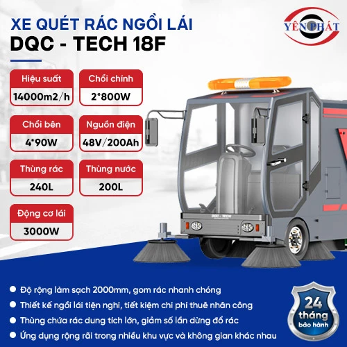 Xe quét rác ngồi lái DQC - Tech 18F 2