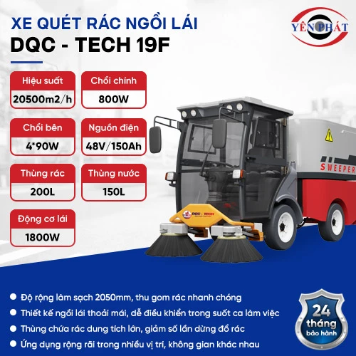 Xe quét rác ngồi lái DQC - Tech 19F 2