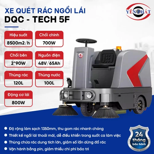 Xe quét rác ngồi lái DQC - Tech 5F 2