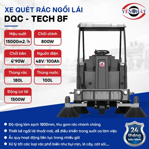 Xe quét rác ngồi lái DQC - Tech 8F 2