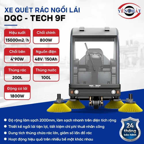 Xe quét rác ngồi lái DQC - Tech 9F 2