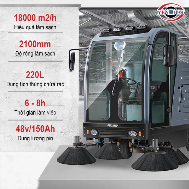 thống số của xe quét rác ngồi lái DQC-Tech 13F