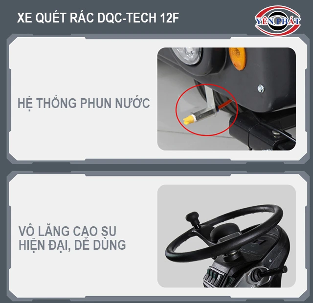 các bộ phận của xe quét rác ngồi lái DQC-Tech 12F