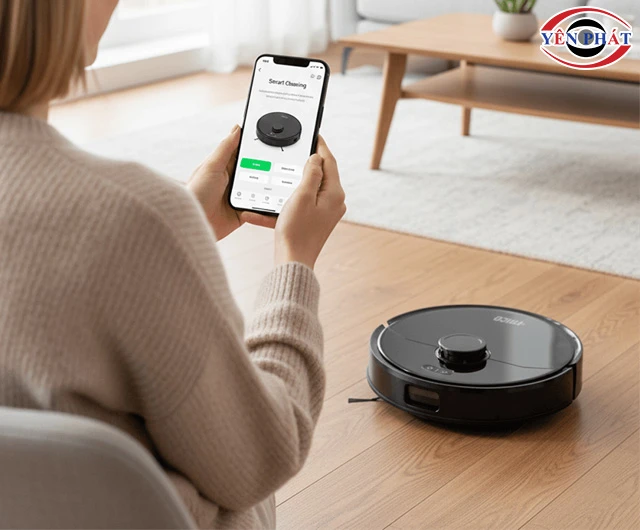 Robot hút bụi Frico điều khiển qua app