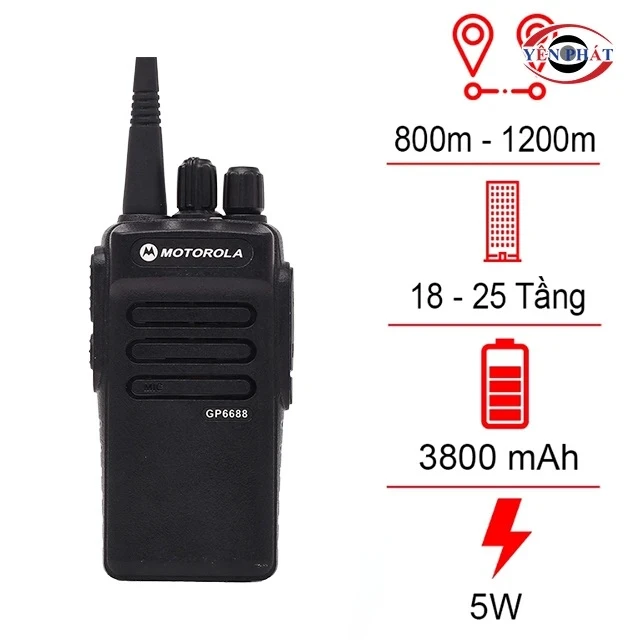 máy bộ đàm Motorola GP 6688 dung lượng pin khủng