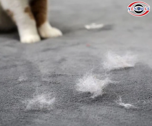 Lông mèo bám dính thảm