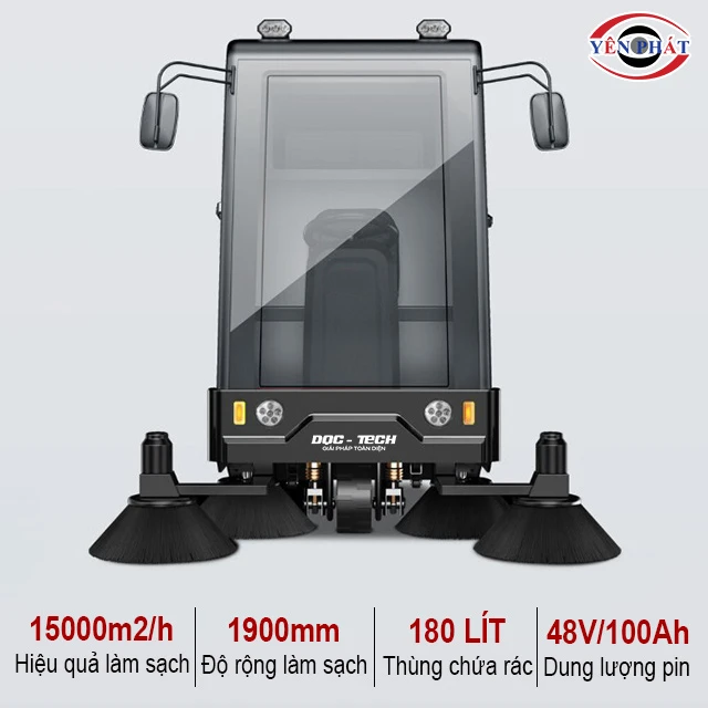 công suất của xe quét rác ngồi lái DQC - Tech 10F