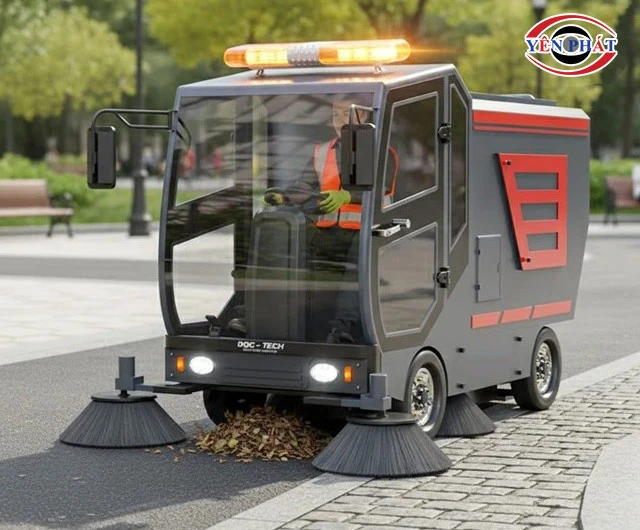 sử dụng xe quét rác ngồi lái DQC - Tech 18F