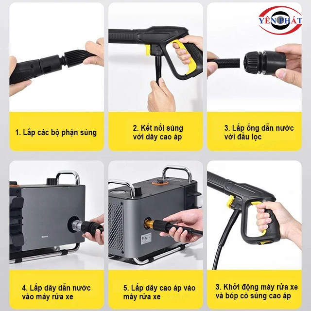 lắp đặt máy rửa xe Baseus