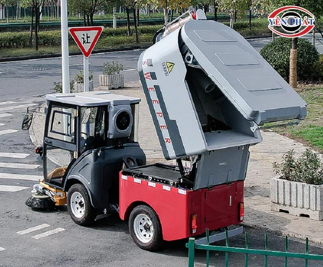 Thùng rác xe quét rác ngồi lái DQC - Tech 19F