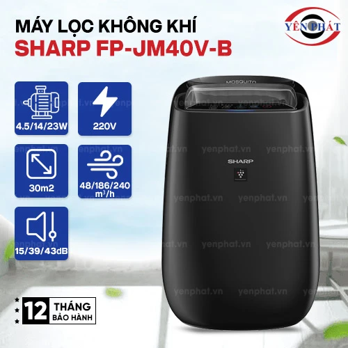 Máy lọc không khí và bắt muỗi Sharp FP-JM40V-B 2