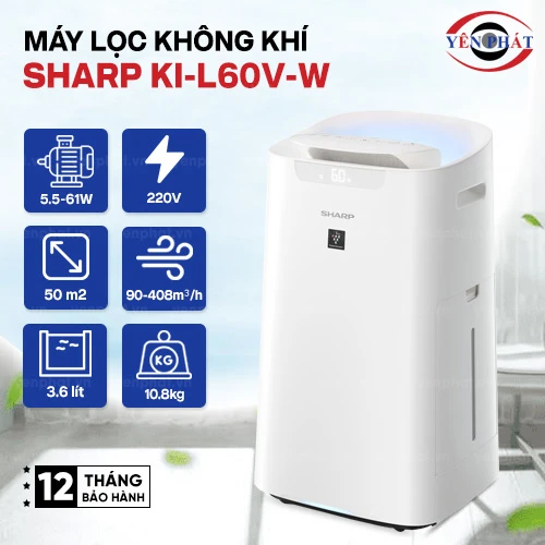 Máy lọc không khí tạo ẩm Sharp KI-L60V-W 2