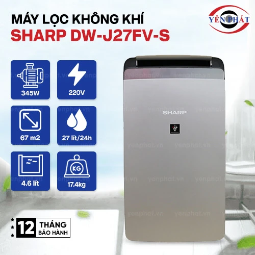 Máy lọc không khí và hút ẩm Sharp DW-J27FV-S 2