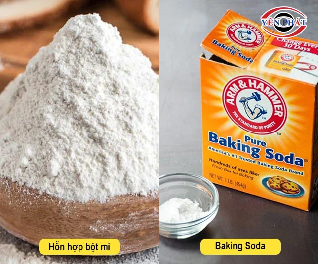 hỗn hợp bột mì và Baking Soda