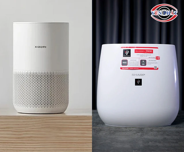 So sánh máy lọc không khí Sharp và Xiaomi về thiết kế