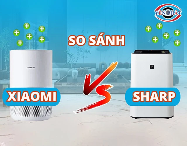 so sánh máy lọc không khí Sharp và Xiaomi