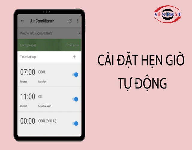 Cài đặt hẹn giờ tự động linh hoạt