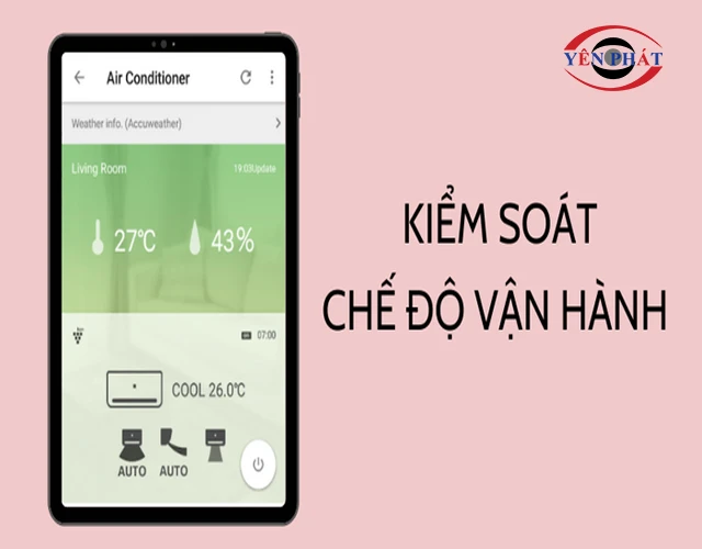 Kiểm soát chế độ vận hành và thông số không khí