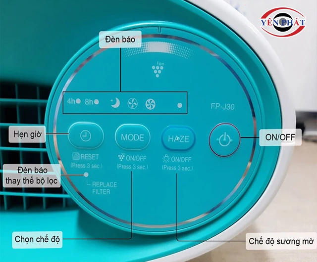các nút chức năng của máy lọc không khí Sharp